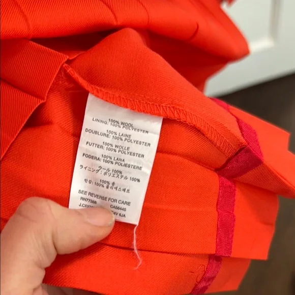 J. Crew Orange Crepe Wool Midi Dress with Cap Sleeves - Picture 8 of 8